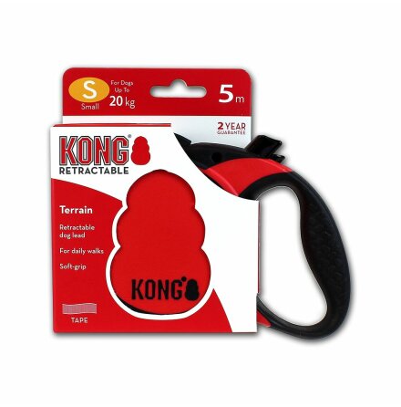 KONG Terrain Flexikoppel, S, rd, >20 kg,  lngd 5 m, 1 st