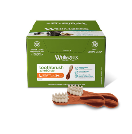 WHIMZEES Tuggben Tandborste, 60 g, L, display med 30 st