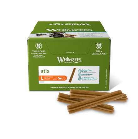 WHIMZEES Tuggben Stix, 60 g, L, display med 50 st