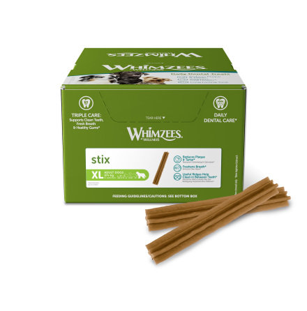 WHIMZEES Tuggben Stix, 120 g, XL, display med 30 st