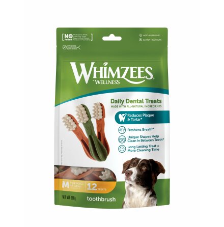 WHIMZEES Tuggben Tandborste, 360 g, M, pse med 12 st