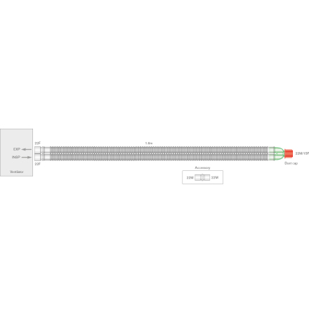 Flextube  22mm andnings system 1.6m