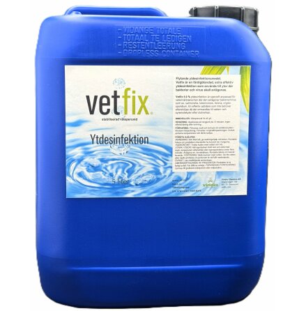 Vetfix Ytdesinfektion, v�teperoxid 4,9%, dunk, 5 liter