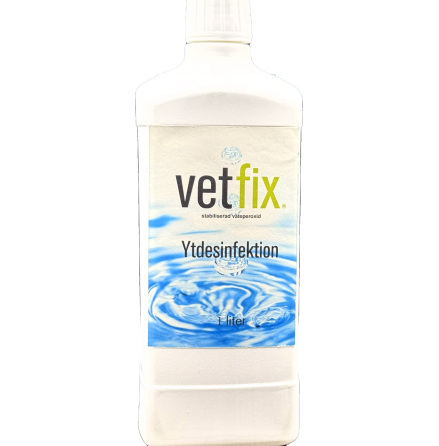 Vetfix Ytdesinfektion, v�teperoxid 4,9%, flaska, 1 liter