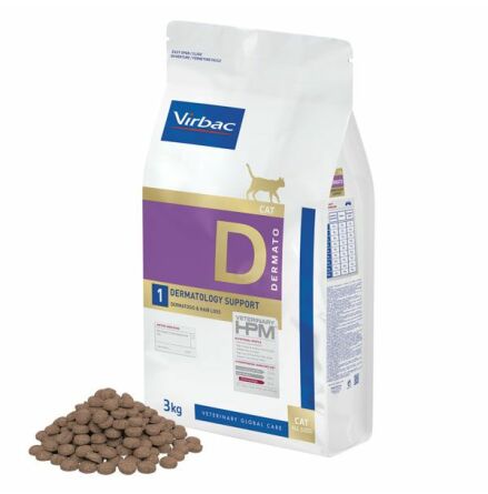 Virbac HPM Cat D1, Dermatology Support 3 kg