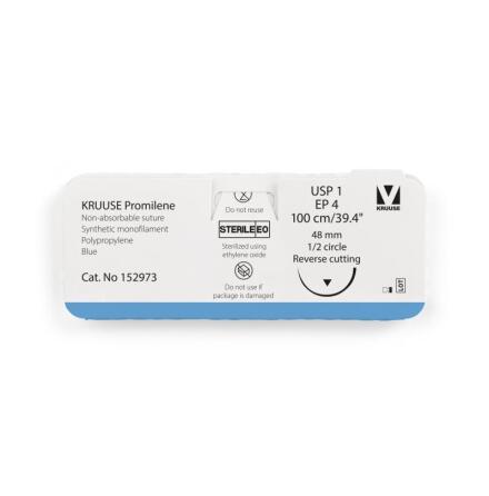 KRUUSE Promilene Sutur,USP 1/EP 4,100 cm bl�, RC 48mm 12st