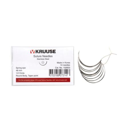 KRUUSE suturn�l, Spring eye, � circle, TP, 48mm, 10 st
