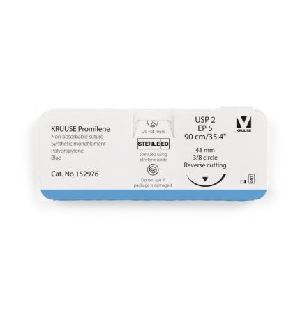 KRUUSE Promilene Sutur, USP 2 90cm 48mm rc n�l/12
