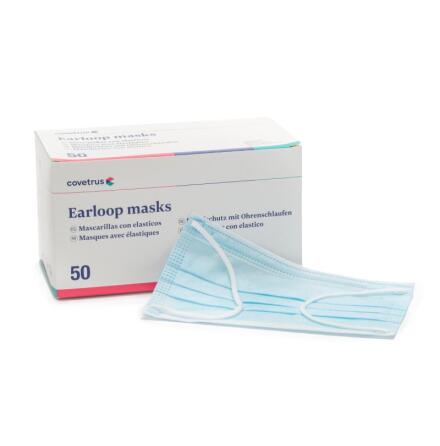 CVET Ansiktsmask med �ronres�r, typ IIR, bl�, 50 st