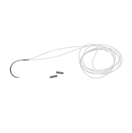 100LB DOUBLE NYLON 800MM W/ 12MM CRIMP & MED NEEDLE