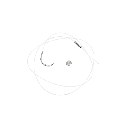 50LB NYLON LATERAL BUTTON SUTURE TITANIUM BUTTON