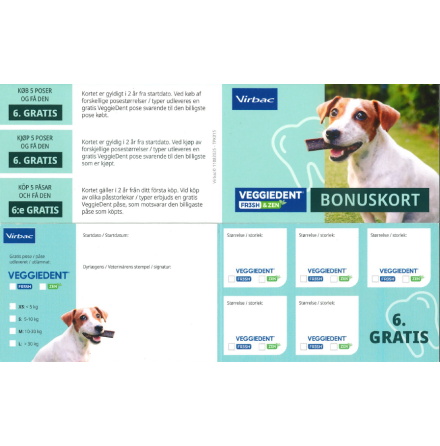 Bonuskort Veggiedent DK, NO, SE