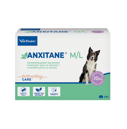 Virbac Anxitane, M/L, till hund, 30 tabs