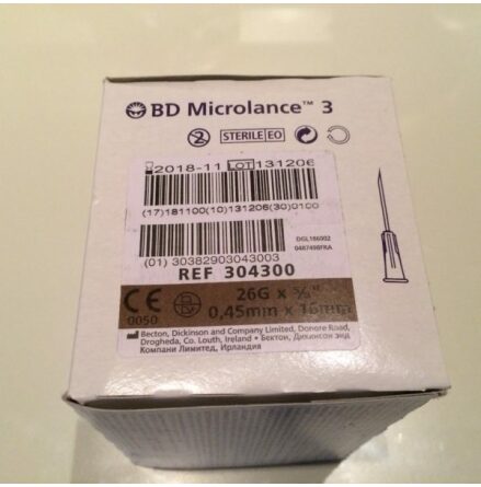 Eng kanyl BD 0,4x19mm Gr /100