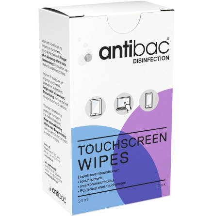 Antibac Touchscreen wipes/12