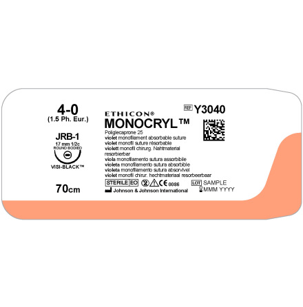 Monocryl 4/0 JRB-1 VB 70cm Y3040H