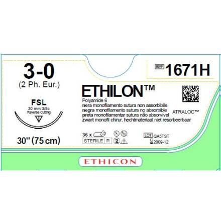 Ethilon 3/0 FSL 75cm EH7939H -->1671H