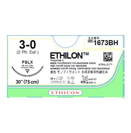 Ethilon 3/0 FSLX 36mm 75cm 1673BH