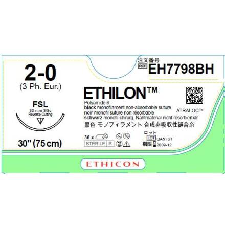 Ethilon 2/0 FSL 75cm EH7798H