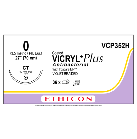 Vicryl Plus 0 CT 70cm VCP352H