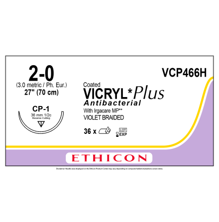 Vicryl Plus 2/0 CP-1 70cm VCP466H