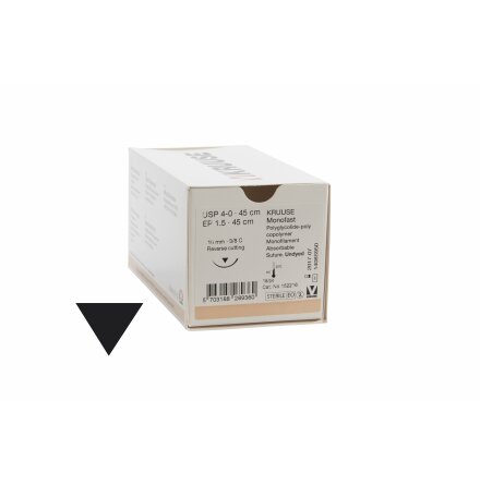 KRUUSE Monofast sutur, USP 4-0, 45 cm, ofrgad, 16 mm nl, 3