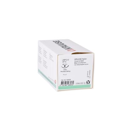 KRUUSE Nylon sutur, USP 2-0, 70cm, 26mm nl, 3/8 C, RC, 18st