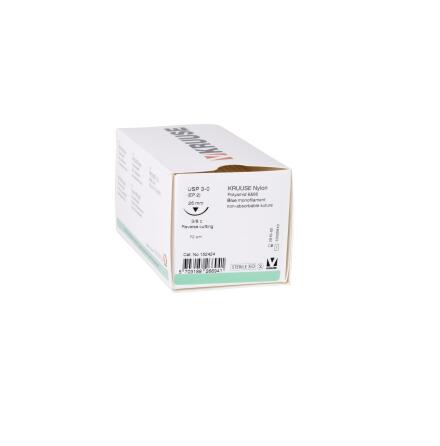 KRUUSE Nylon sutur, USP 3-0, 70cm, 26mm nl, 3/8 C, RC, 18st