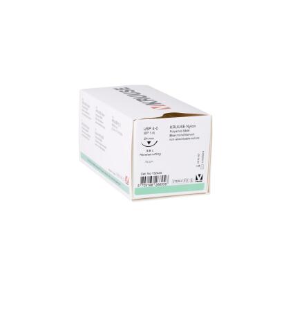 KRUUSE Nylon sutur, USP 4-0, 70cm, 24mm nl, 3/8 C, RC, 18st