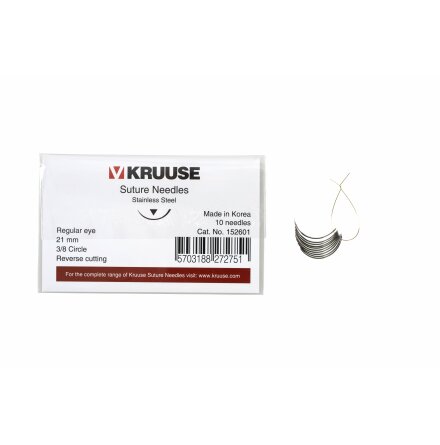 KRUUSE suturnl, regular eye, 3/8 circle, RC, 21mm, 10st