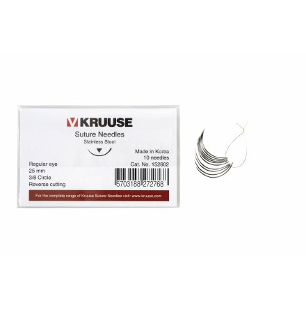 KRUUSE suturnl, regular eye, 3/8 circle, RC, 25mm, 10st