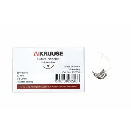 KRUUSE suturnl, Spring eye, 3/8 circle, RC, 17mm, 10st