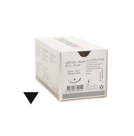 KRUUSE PD-X Plus sutur, USP 2-0, 70 cm, 24 mm nl, 3/8 C, RC
