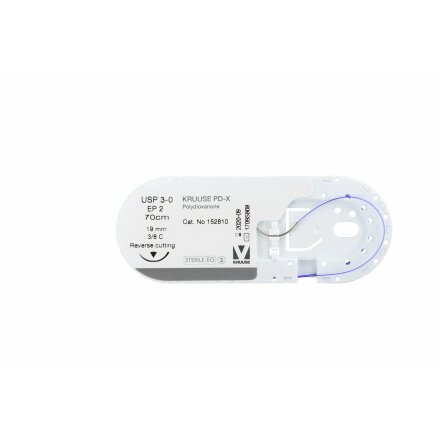 KRUUSE PD-X sutur, USP 3-0, 70 cm. 19 mm nl, 3/8 C, RC, Rac