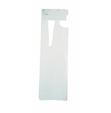 KRUTEX Engångsförkläde, vit plast, 140 cm, 75 st