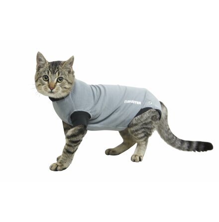 BUSTER Body Suit EasyGo, till katt, grå/svart, 27,5 cm, XXXS