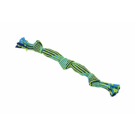 BUSTER Colour Squeak Rope, blue/lime, medium, 35 cm