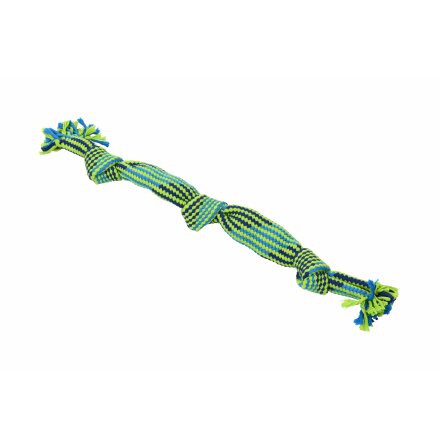 BUSTER Colour Squeak Rope, blue/lime, large, 58 cm
