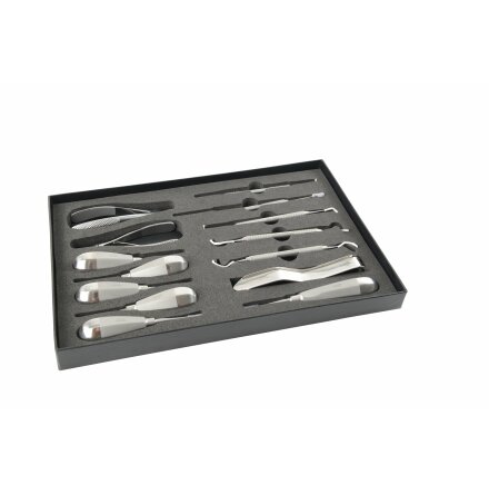 KRUUSE Tandelevatorset, winged, kort handtag, 14 st, 1 st