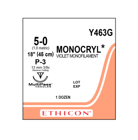 Monocryl 5/0 P-3 45cm Y463G Erstter Y491