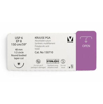 KRUUSE PGA Sutur, USP 6/EP 8, 150 cm/59", violet, 12st